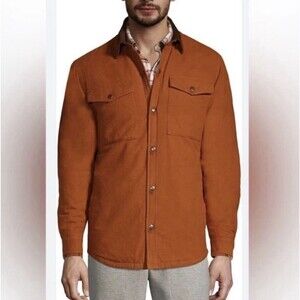 LANDS END Men’s XXL Moleskin Shirt Jacket Burnt Caramel Barn Coat Chore Jacket